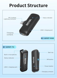 ميكروفون BOYA BY-WM3T اللاسلكي Lavalier ، ميكروفون لاسلكي مانع للضوضاء مع موصل Lightning معتمد من MFI لأجهزة iPhone iPad iOS ، ميكروفون Lavalier للتوصيل والتشغيل لمقابلات مدونة الفيديو على YouTube - pzsku/Z98AEDF8C2461245A5954Z/45/_/1729243154/5121a4cf-18f6-4f70-823b-8548943c9cbf