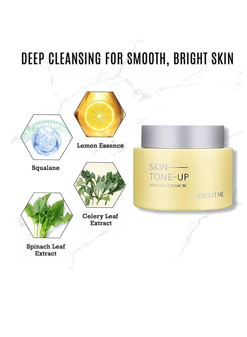 ABOUT ME About ME Skin Tone Up Massage Cream 3X - Facial Cleansing Cream for Removing Skin Debris, Makeup Residue, Lemon & Green Cleanse Ingredients for Clear Skin (150ml/5.07oz) - Image 2