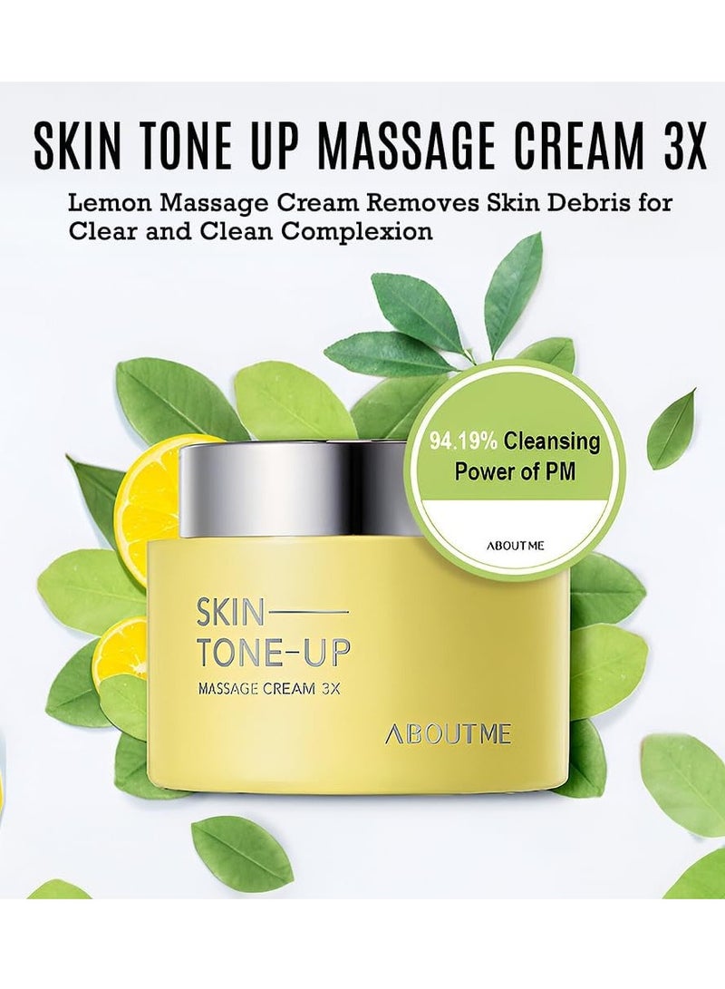 ABOUT ME About ME Skin Tone Up Massage Cream 3X - Facial Cleansing Cream for Removing Skin Debris, Makeup Residue, Lemon & Green Cleanse Ingredients for Clear Skin (150ml/5.07oz) - Image 3