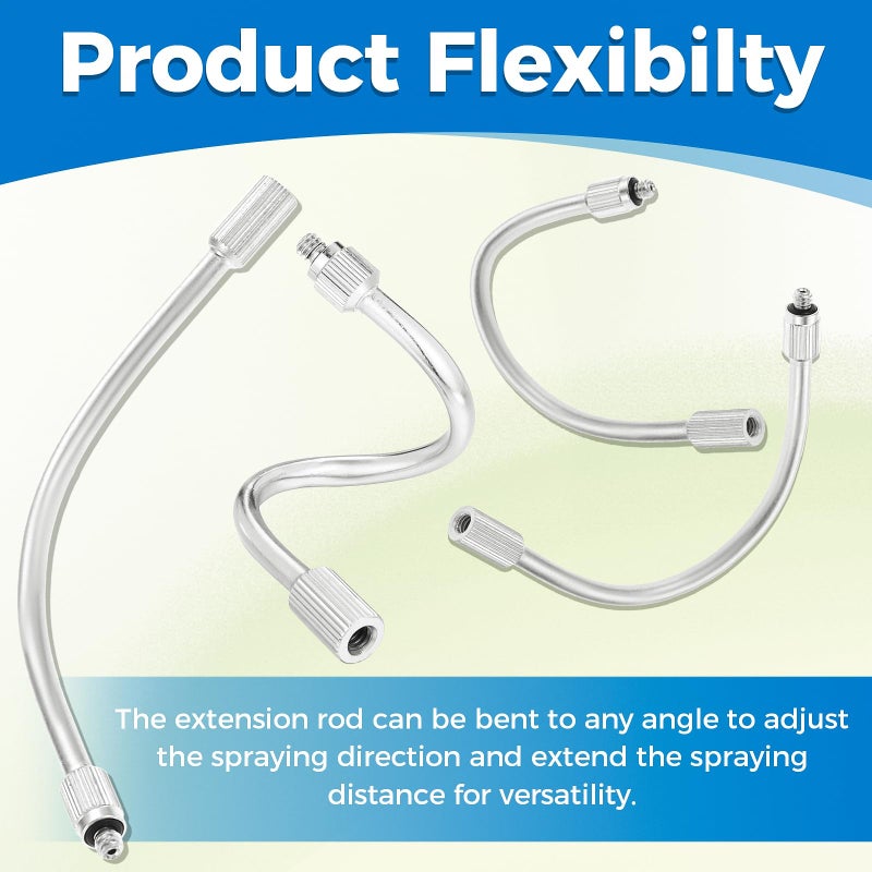 Lemfema 20 Packs Flexible Nozzle Extensions, 5.9-Inch Brass Mist Rod Nozzle Extensions, Bendable Copper Pole 10/24 UNC for Outdoor Misting Systems, Garden Cooling, Humidification, Dust Control, Landscaping - Image 4