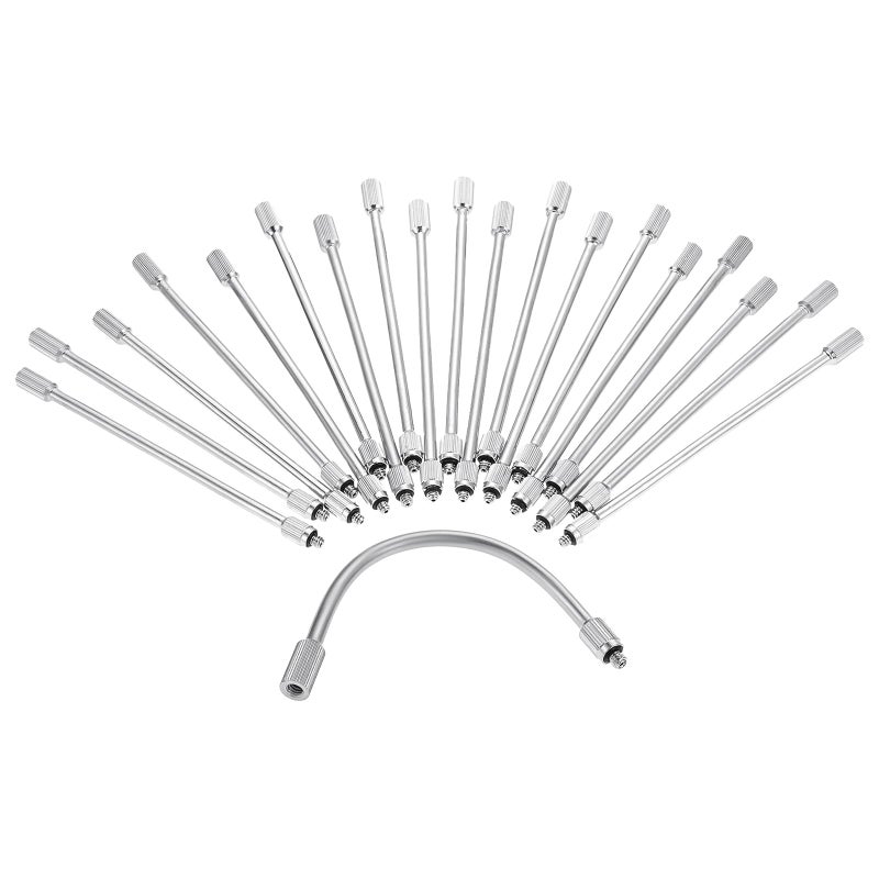 Lemfema 20 Packs Flexible Nozzle Extensions, 5.9-Inch Brass Mist Rod Nozzle Extensions, Bendable Copper Pole 10/24 UNC for Outdoor Misting Systems, Garden Cooling, Humidification, Dust Control, Landscaping - Image 1