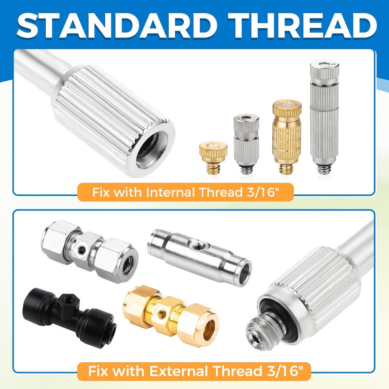 Lemfema 20 Packs Flexible Nozzle Extensions, 5.9-Inch Brass Mist Rod Nozzle Extensions, Bendable Copper Pole 10/24 UNC for Outdoor Misting Systems, Garden Cooling, Humidification, Dust Control, Landscaping - Image 2