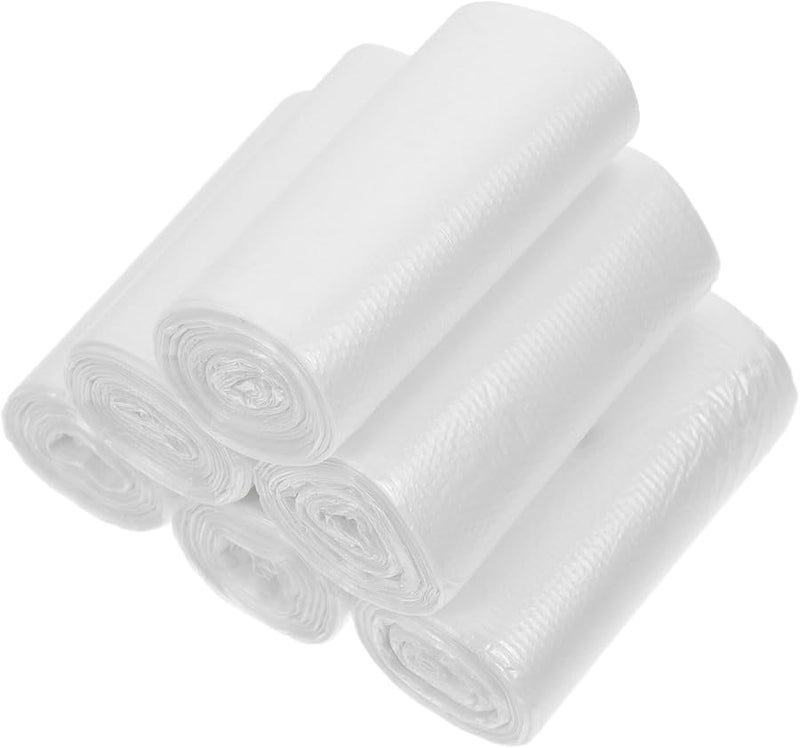 6 لفات من أكياس القمامة البيضاء الصغيرة القابلة للتخلص منها، مقاومة للتمزق، لسلال المهمات في المكتب والسيارة - Image 1