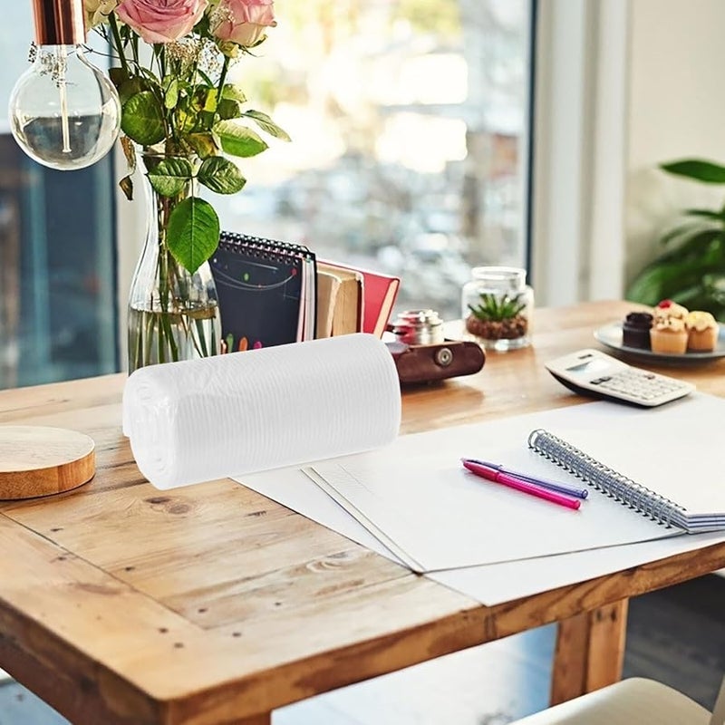 6 لفات من أكياس القمامة البيضاء الصغيرة القابلة للتخلص منها، مقاومة للتمزق، لسلال المهمات في المكتب والسيارة - Image 5