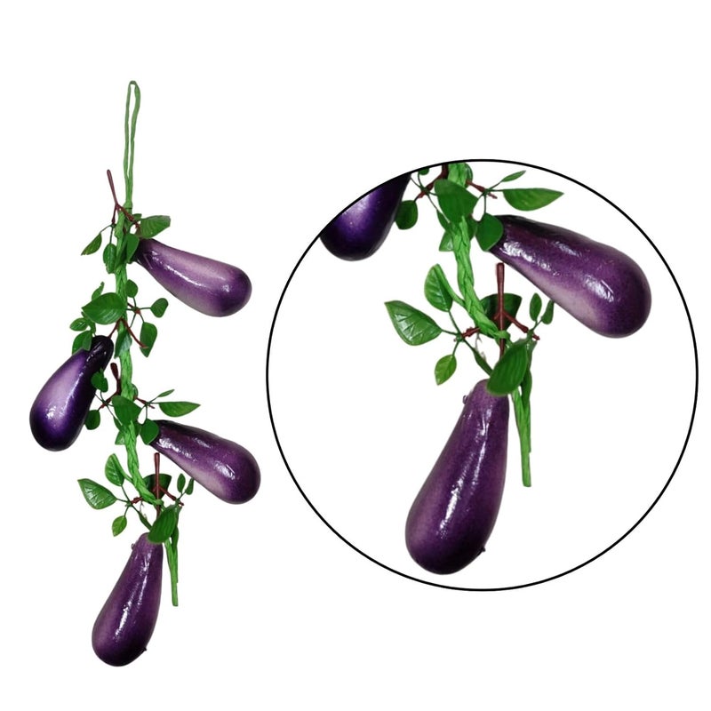 SINGAA Artificial Brinjal Vegetable Strings | Fruit Chain for Home, Office, Garden, Vegetable Shops, Wall Hanging, Fruit Shops, Reception, Photography and Events Decoration - 60 CM (Pack of 1) - Image 3