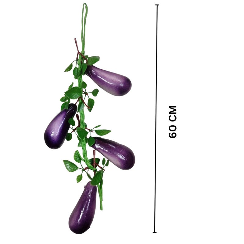 SINGAA Artificial Brinjal Vegetable Strings | Fruit Chain for Home, Office, Garden, Vegetable Shops, Wall Hanging, Fruit Shops, Reception, Photography and Events Decoration - 60 CM (Pack of 1) - Image 2