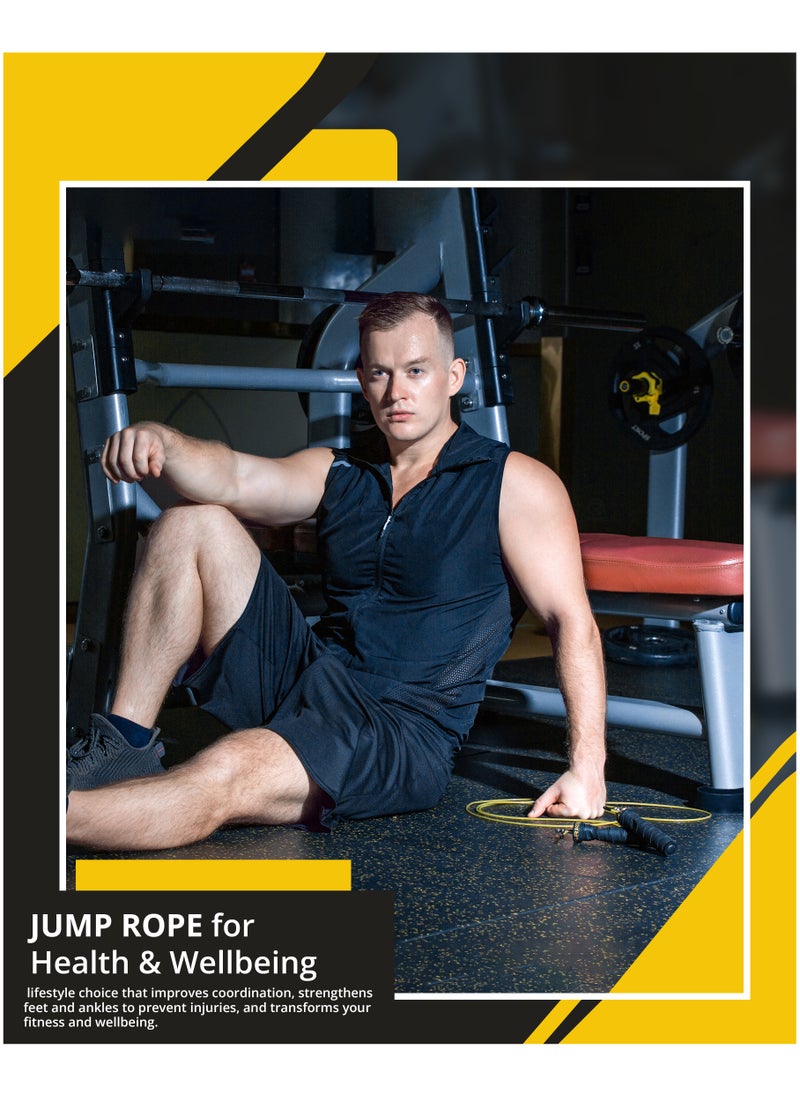 RIGID FITNESS - Fitness Jump Rope For Gym And Outdoor Activities - Adjustable Jumping Rope With Tangle Free Ball Bearing, Skipping Rope With Carrying Bag, Screwdriver & Weighted Handles (Speed & Heavy Cables) - Image 1