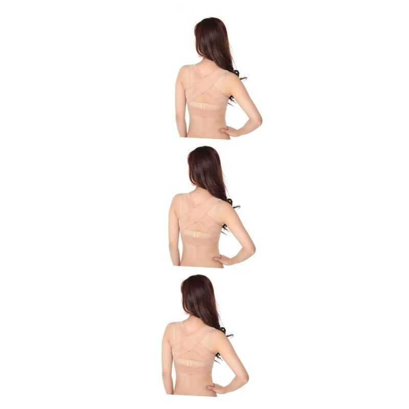 Posture Corrector Back Brace 3pcs Skin Color Breathable Design For All Day Comfort - Image 2
