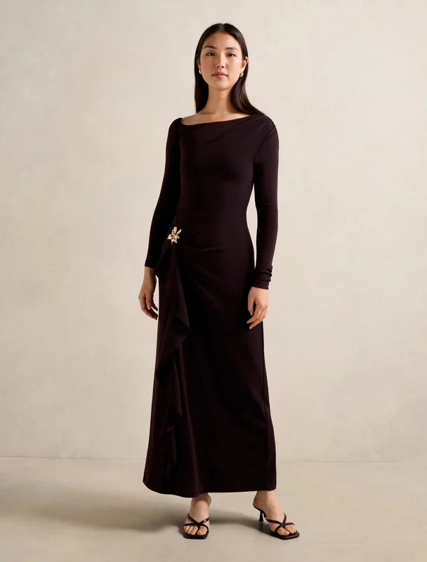 فورايفر نيو Maya Long Sleeve Ruffle Maxi