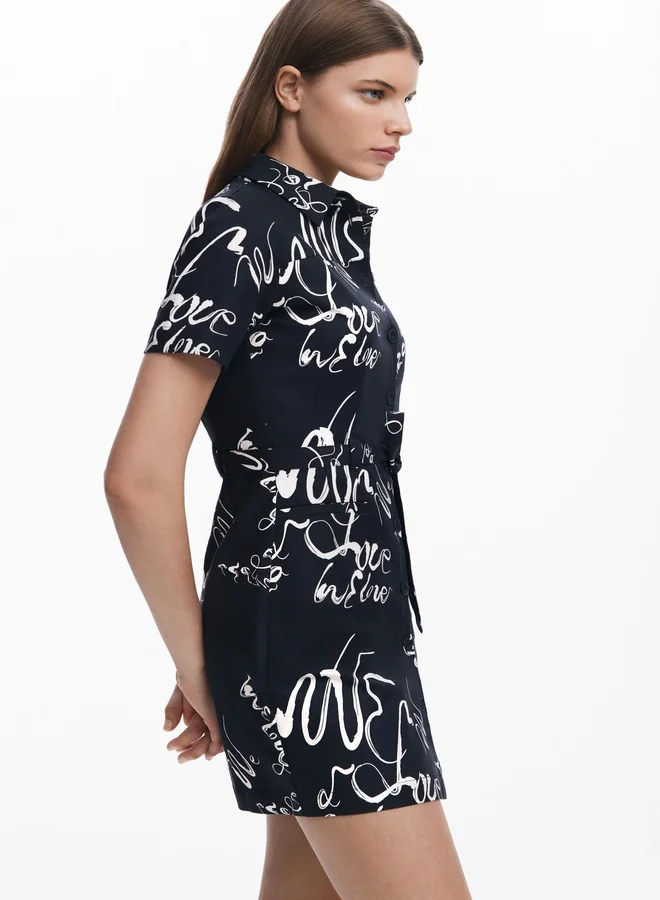 DESIGUAL Abstract Print Dress