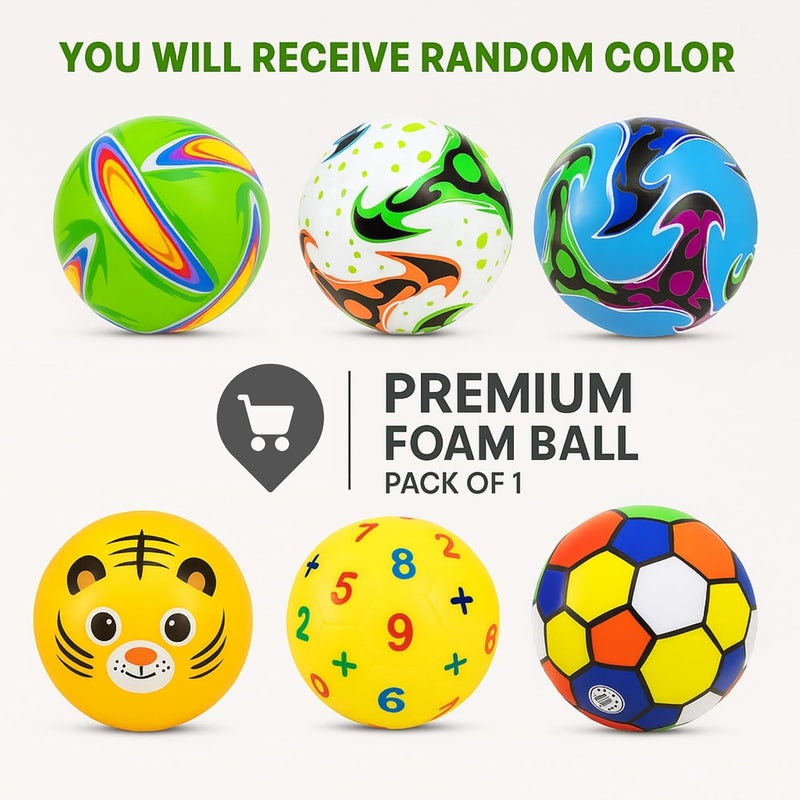 MASIPICKS PVC Foam Beach Football | No Air Needed | Kids Playball | Best Use at Pools, Beach, Outdoor & Indoor Play | Multicolor (Random Color) - Image 2