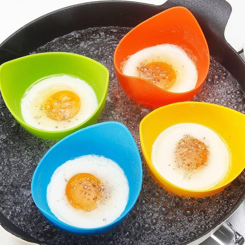 P-Plus International Silicone Egg Poaching Cups Microwave Egg Poacher Cups Silicone Poached Egg Cooker 4Cups - Image 5