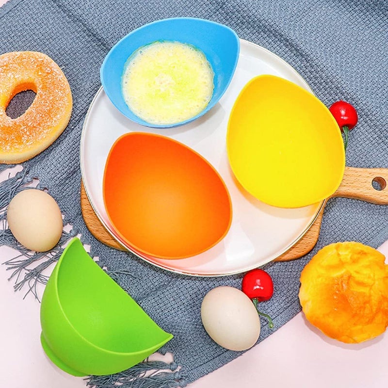 P-Plus International Silicone Egg Poaching Cups Microwave Egg Poacher Cups Silicone Poached Egg Cooker 4Cups - Image 3