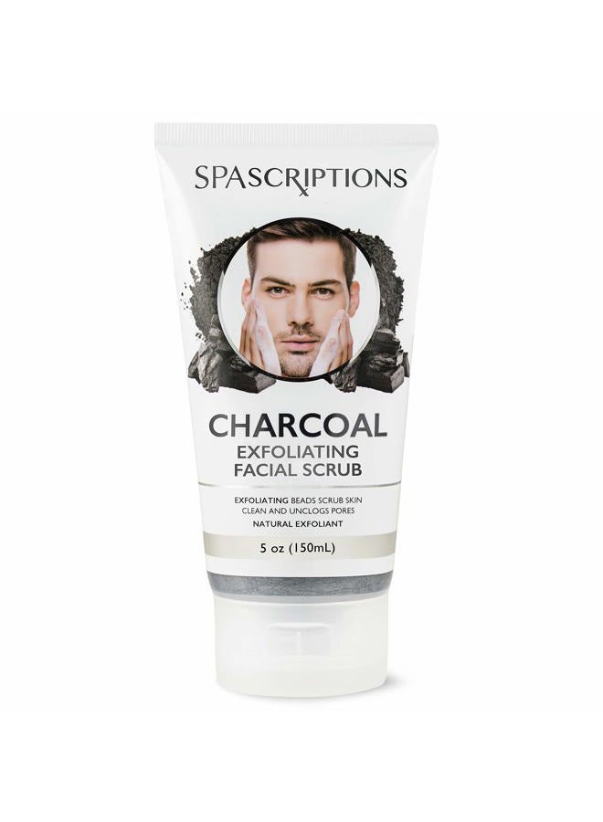 Spascriptions Charcoal Facial Cleanser Exfoliating Facial Scrub Face Wash with Natural Exfoliant- 5 Oz - Image 1