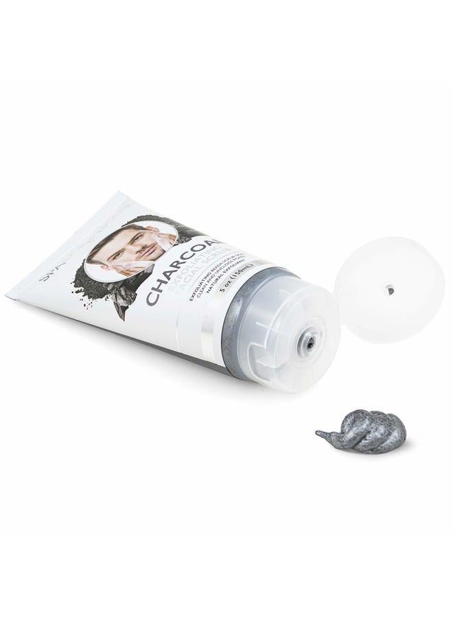 Spascriptions Charcoal Facial Cleanser Exfoliating Facial Scrub Face Wash with Natural Exfoliant- 5 Oz - Image 3