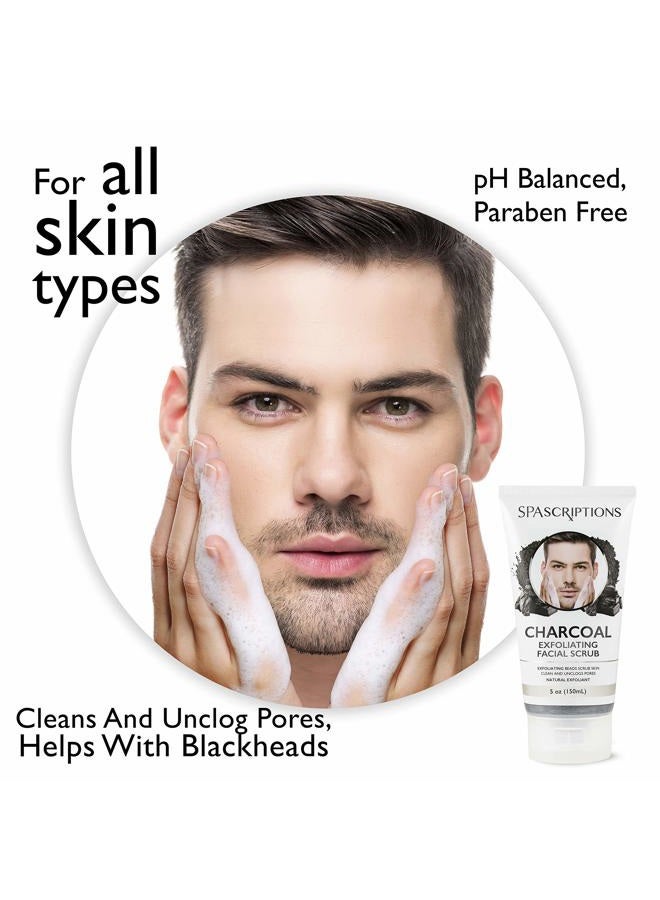 Spascriptions Charcoal Facial Cleanser Exfoliating Facial Scrub Face Wash with Natural Exfoliant- 5 Oz - Image 4