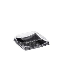 Restaurantware Restaurantware-Roku 7.25 Inch Sushi Trays, 100 Disposable Sushi Containers With Lids - Square, Take Out Containers For Appetizers, Entrees, or Desserts, Black Plastic To Go Containers,  - Image 1