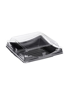 Restaurantware Restaurantware-Roku 7.25 Inch Sushi Trays, 100 Disposable Sushi Containers With Lids - Square, Take Out Containers For Appetizers, Entrees, or Desserts, Black Plastic To Go Containers,  - Image 4