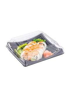 Restaurantware Restaurantware-Roku 7.25 Inch Sushi Trays, 100 Disposable Sushi Containers With Lids - Square, Take Out Containers For Appetizers, Entrees, or Desserts, Black Plastic To Go Containers,  - Image 5