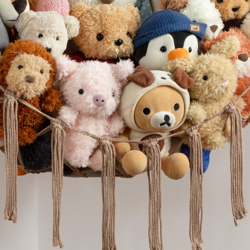 mirolam Stuffed Animal Storage Hammock or Net Corner - Large Toy Hammock Net for Stuffed Animals Room Decor - Cute Stuff Animal Organizer Plush Holder - Kids Baby Nursery Essentials Wall Bedroom Home Decor - Image 5