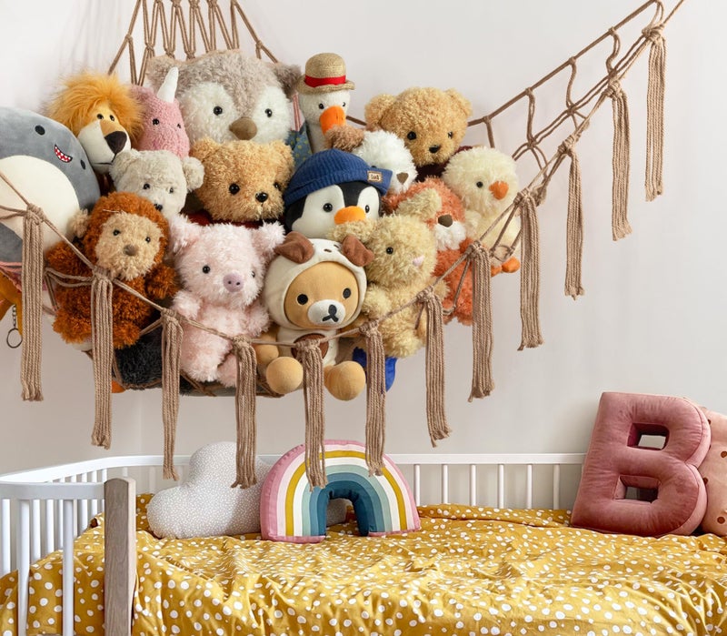 mirolam Stuffed Animal Storage Hammock or Net Corner - Large Toy Hammock Net for Stuffed Animals Room Decor - Cute Stuff Animal Organizer Plush Holder - Kids Baby Nursery Essentials Wall Bedroom Home Decor - Image 2