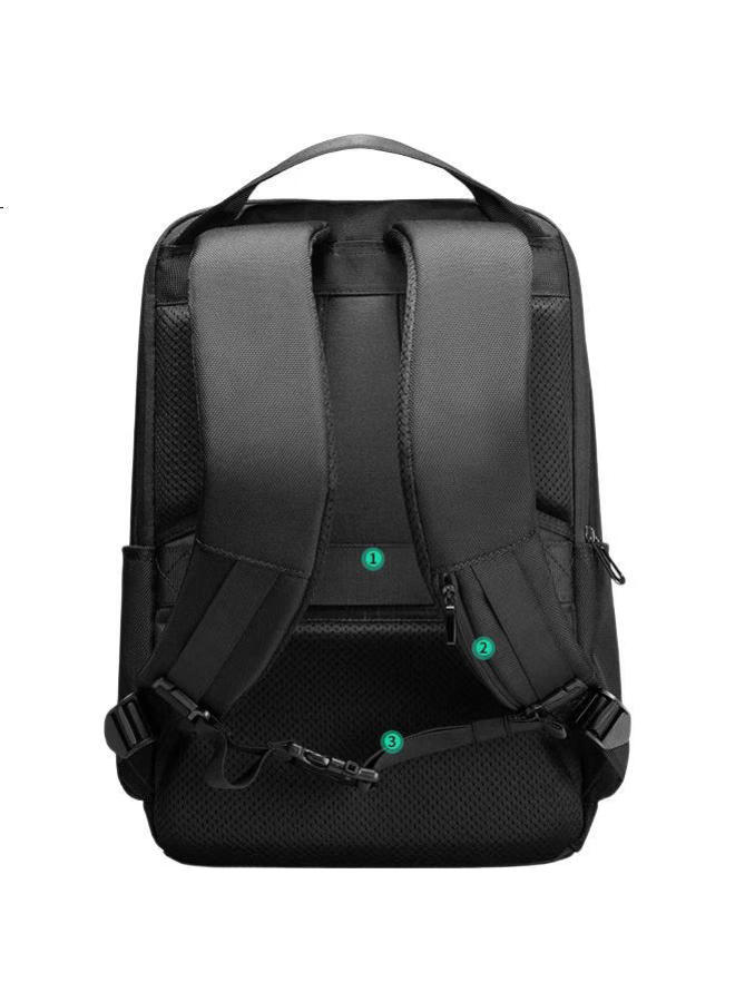 Mark Ryden Trendy Backpack Unisex Student School Bag Casual Travel Bag 14-Inch Laptop Bag Mr9809 Classic Black - Image 1