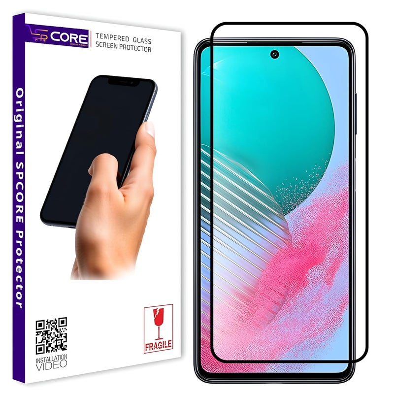SPCORE Edge to Edge Tempered Glass for Samsung Galaxy M54 5G and Samsung Galaxy F54 5G with Easy Self Installation Kit | Black-1 Pack - Image 1