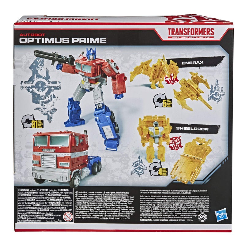 Transformers Netflix War for Cybertron Trilogy Voyager Class Optimus Prime Battle 3-Pack with Enerax and Sheeldron - Image 5