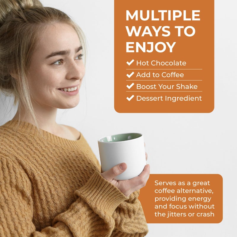 Inner Elevate Organic Mushroom Hot Chocolate - Ceremonial Cacao with 5 Adaptogenic Mushrooms - Great as a Coffee Alternative, Hot Chocolate, or Smoothie (30 Servings) - Image 5