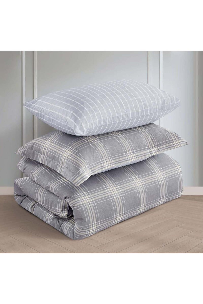 ميلين طقم مفرش سرير صيفي مفرد ونص قطن 100% - 4 قطع – يناسب سرير بمقاس 200x120 - نولين -رمادي - رصاصي - Image 5