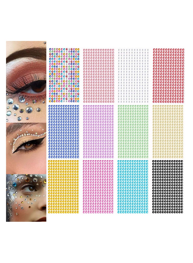 SYOSI 3120pcs Crystal Gem Stickers Crystal Rhinestone Stickers Self-Adhesive Bling Jewels Sticker for Face Eyes Nails Body Makeup Festival Kids DIY Craft Cards Embellishment Diamond Decoration - Image 1