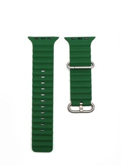 Soft Silicone Ocean Band Designed For Apple Watch Ultra Band 49mm,45mm,44mm,42mm for Men Women High Qulaity Adjustable Bands for Apple iWatch Series 8,7,SE,6,5,4,3,2,1 Green