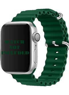 Ocean Soft Silicone Ocean Band Designed For Apple Watch Ultra Band 49mm,45mm,44mm,42mm for Men Women High Qulaity Adjustable Bands for Apple iWatch Series 8,7,SE,6,5,4,3,2,1 Green  - Image 5