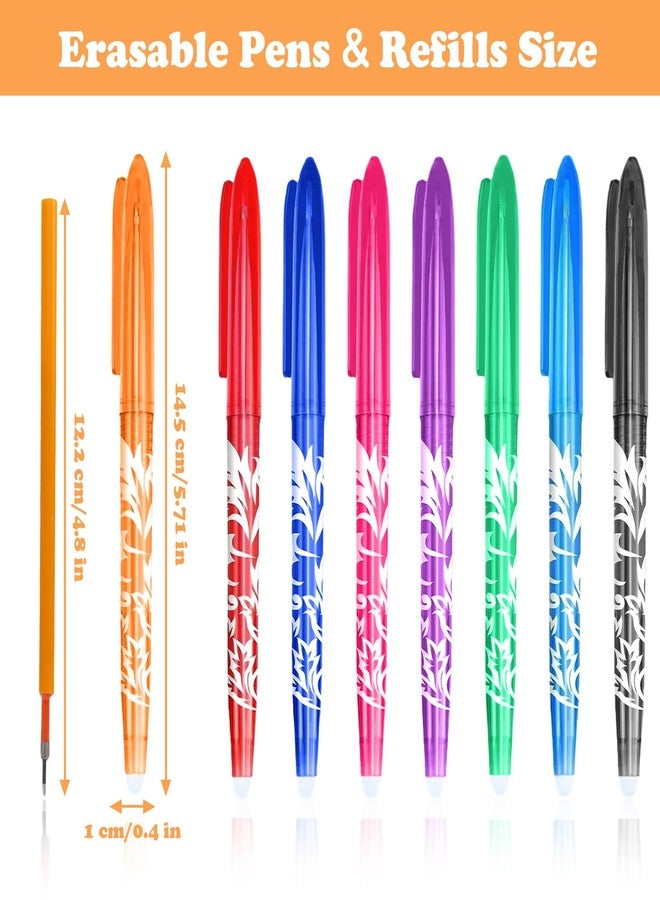 WATUNID 8 Colors Erasable Gel Pens, Multicolor Ink Rolling Ball Pen with Refill, 0.5mm Fine Point Writing Tool for Adults Office Stationary Supplies - Image 2