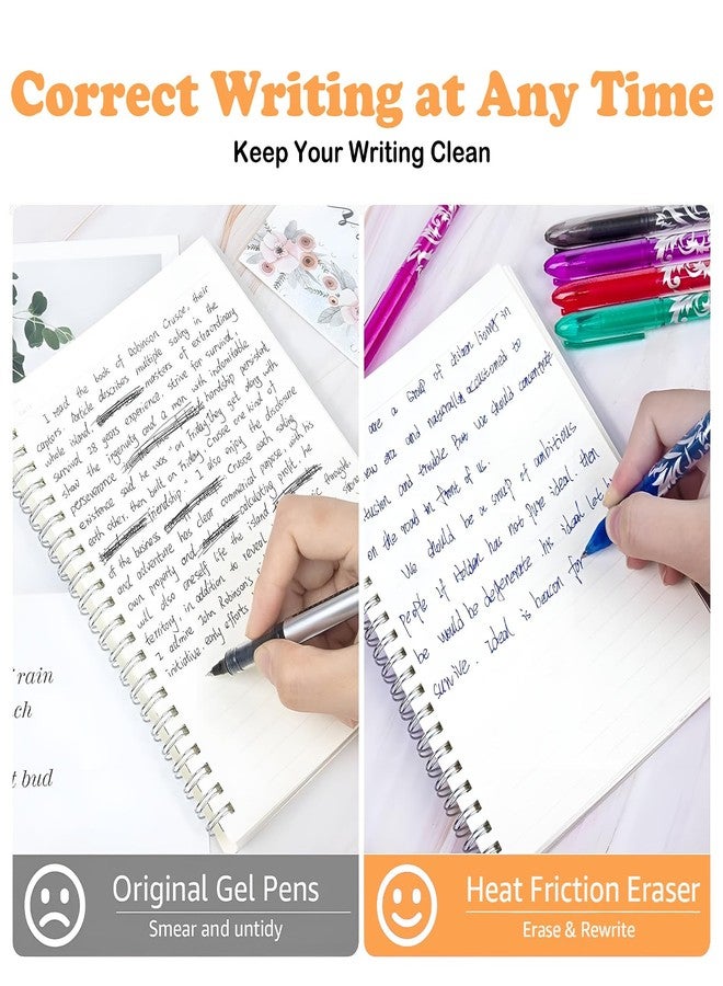 WATUNID 8 Colors Erasable Gel Pens, Multicolor Ink Rolling Ball Pen with Refill, 0.5mm Fine Point Writing Tool for Adults Office Stationary Supplies - Image 5