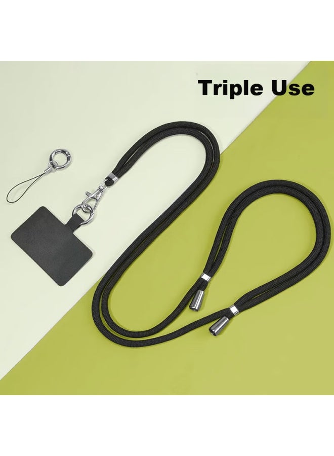 Beiyipin Adjustable Retractable Universal Phone Lanyard Strap Neck And Crossbody Durable Black Long Phone Case Holder Anti-lost - Image 3