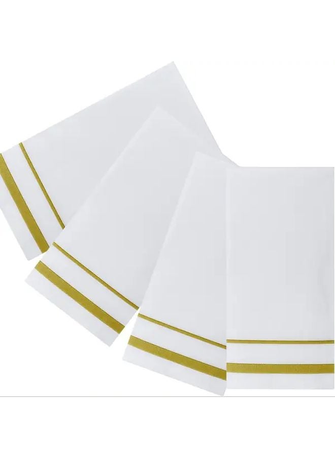Golden Line Clause 50 Piece Disposable Paper Napkins Linen Textured For Parties Banquets - Image 5