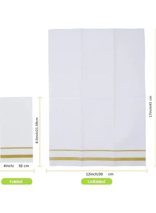 Golden Line Clause 50 Piece Disposable Paper Napkins Linen Textured For Parties Banquets - Image 4