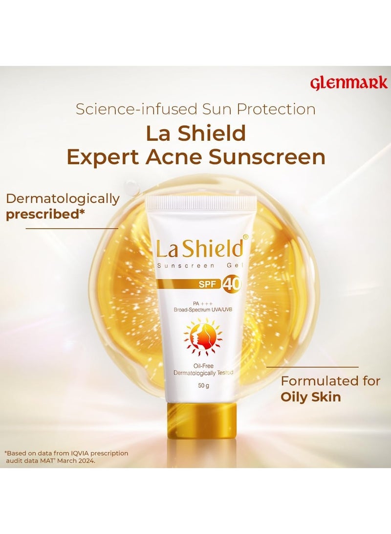 لا شيلد جل واقي من الشمس، عامل حماية من الشمس 40 PA+++، خالٍ من الزيوت، تم اختباره من قبل أطباء الجلدية، 50 جم - Image 3