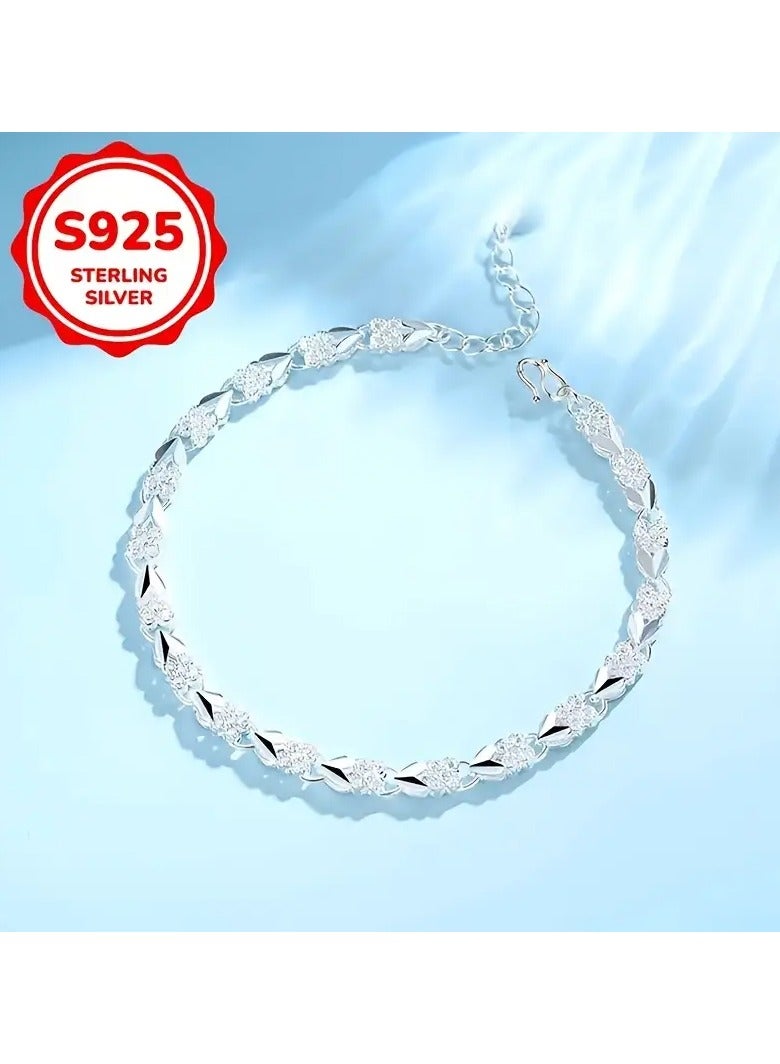 سوار من الفضة الإسترلينية عيار 925 عتيق - طراز بوهيمي أنيق بتصميم أوراق معقدة، مشبك قابل للتعديل مثالي للارتداء اليومي والهدايا - Image 1