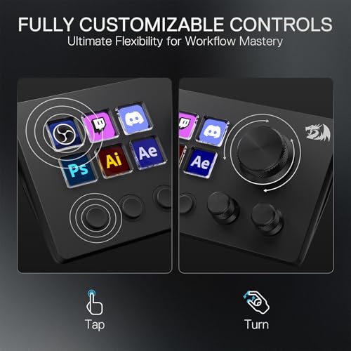 Redragon SS551 Stream Controller AllinOne Macro Pad LCD Keys Dials Stream Station for Content Creators Streaming Gaming PC Mac Compatible - Image 3