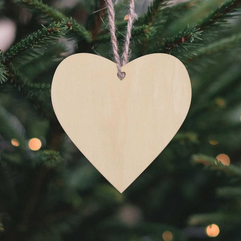 Haoser Heart MDF Pine Wood 1.5 inch -2.5 mm Thick Wood Hearts for Crafts, Unfinished Wooden Heart Cutouts, Heart Wood Slices Board for Resin Art, Mandala Art, Pyrography, Painting (Set of 50 - Image 2