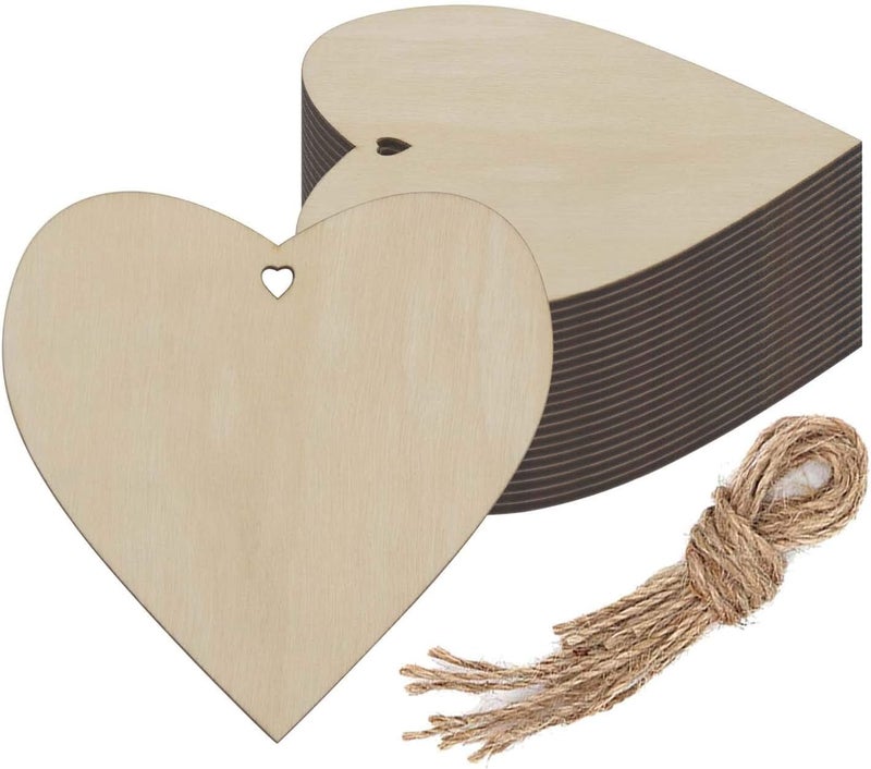 Haoser Heart MDF Pine Wood 1.5 inch -2.5 mm Thick Wood Hearts for Crafts, Unfinished Wooden Heart Cutouts, Heart Wood Slices Board for Resin Art, Mandala Art, Pyrography, Painting (Set of 50 - Image 1