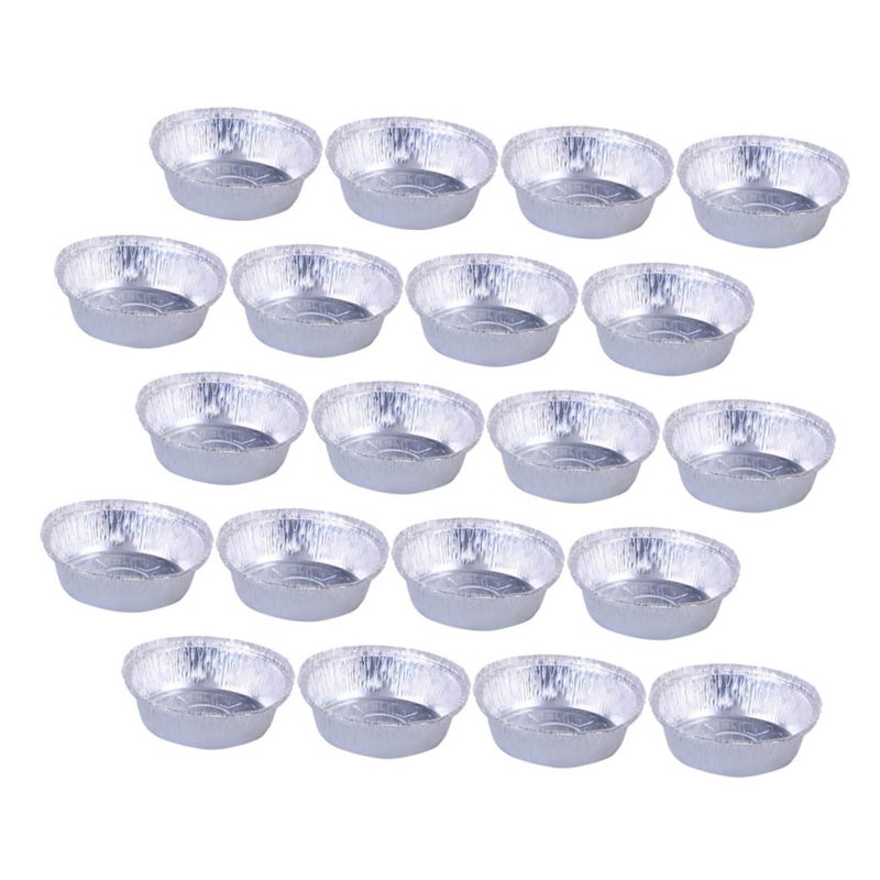 20 Pcs Round Aluminum Baking Bowls High Temperature Resistant Disposable Foil Pans - Image 1