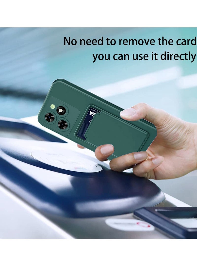 Wtech Silicone TPU With Card Holder Case Cover For Tecno Spark 20C 4G 2023 Dark Green  - Image 2