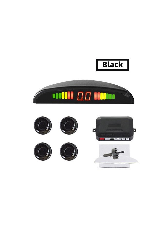 Hippcron Car LED Parking Sensor Kit 4 Sensors 22mm Reverse Radar Sound Alert Indicator System