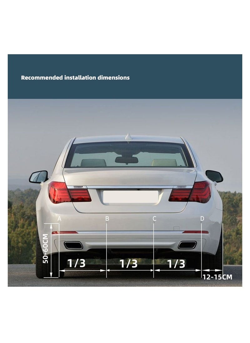 Hippcron Car LED Parking Sensor Kit 4 Sensors 22mm Reverse Radar Sound Alert Indicator System