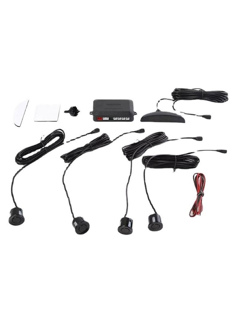 Hippcron Car LED Parking Sensor Kit 4 Sensors 22mm Reverse Radar Sound Alert Indicator System