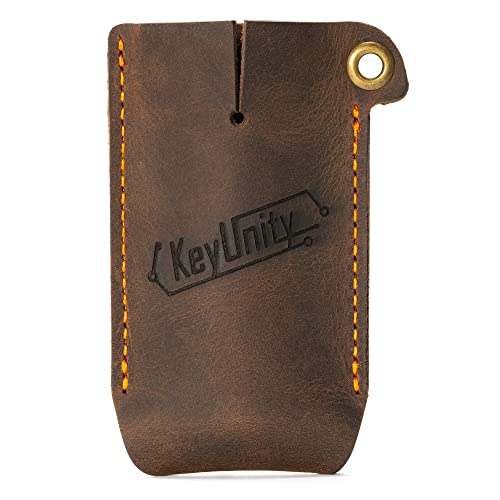 KeyUnity KA16 Leather Sheath EDC Pocket Organizer Slip Pouch for KF01 Flashlight, Skeletool Multitool, Small Sebenza Knife, Swiss Army Knife & Elementum Pocket Knife - Image 1