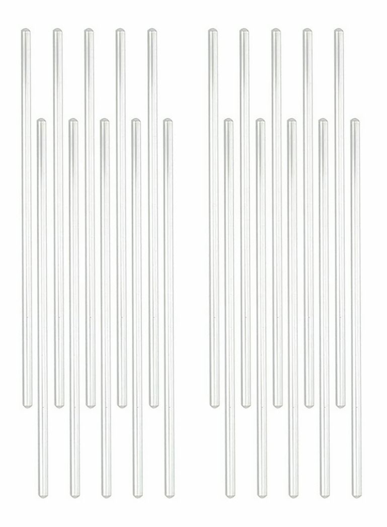 نيبمينينت 20 ٪ من قضبان الزجاج القضبان الزجاجية مع كلا النهايات المستديرة لتعليم علوم المطبخ المختبر وحرك كوكتيلات مشروبات باردة ساخنة - Image 1